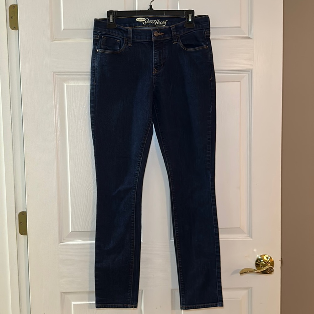 Old Navy Women’s Sweetheart Skinny Blue Jeans High Rise Denim Dark Wash Size 6